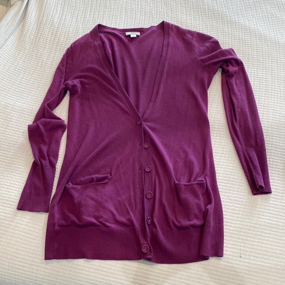 LOFT Sweaters - Purple cardigan sweater